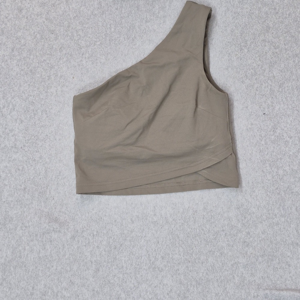 Lululemon Women Active Top 2 Taupe Align Asymmetric‎ Tank Wireless One Shoulder